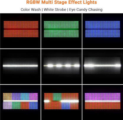 500W Stage Strobe Lights: 960LEDs RGBW 4IN1 - Metal Construction 135° Wide Coverage